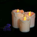 3PCS Battery Operated LED Candles for Church Home Wedding Party Decoration