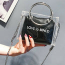 Fashion Women Bag Set Transparent Shoulder Bag+Clutch For Teenage Girls Fas C5F6