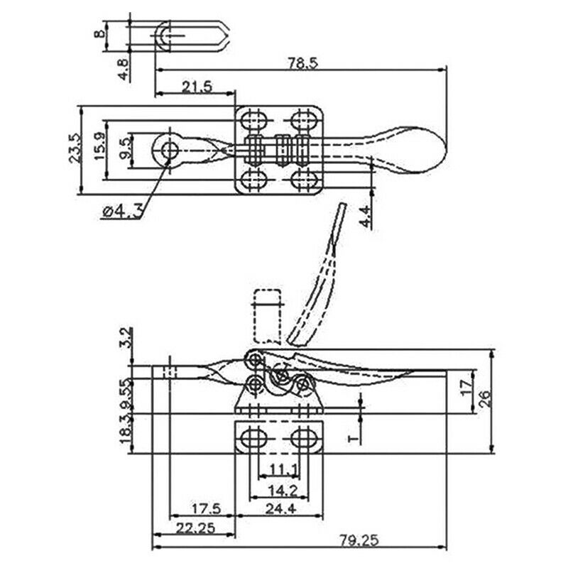 GH-201A Horizontal Toggle Clamp Quick-Release Toggle Clamps Set Hand Clip SEAU