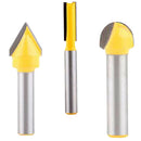 3 Pieces 8mm Shank Woodworking Mill Router Bits Core Box Router Bit