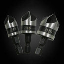 Carbon Steel 90 Degree 3PCS/Set Chamfering Drill Five-Blade Chamfer Drill awdd