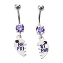 Pair Purple Crystal Belly Navel Bar Ring Body Piercing F7Z8