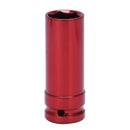 Alloy Wheel 1/2" Drive 21mm Set Thin Wall Deep Impact Nut Socket Red M8F6