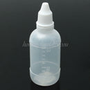 10x 50ml Eye Liquid Solvents Stock Screw Cap Lids Dropper Bottles With Scale