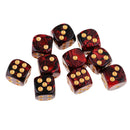 10pcs 16mm Opaque Six Sided Spot Dice Games D6 D&D RPG Red+Black