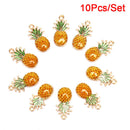 10Pcs/Set Enamel Alloy Pineapple Charms Pendant Jewelry Finding DIY Making Cr BX