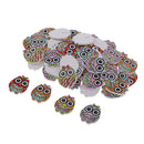50pcs Cute Owl Wooden Buttons Fit Sewing Scrapbooking Decoration Crafts 25mm