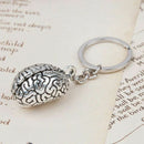 Brain Keychain Alloy Smart Brainiac IQ Key Ring Fob Chain Medicine Human M8U8