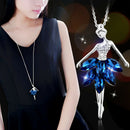 Women Flower Long Adjustable Chain Pendant Sweater Necklace(Ballet Girl) T9C8