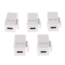 5Pieces Wall Plate Keystone Jack USB C Type C Female/Female, Coupler Type, White