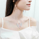 Two-tone Wings of the Angel Heart Knot Necklace Pendant For W Girls I0B7 El Y9A1