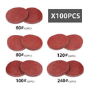 Set of 100 5inch Roll Sanding Discs Grit 80 - 240 Polishing Sander Sandpaper