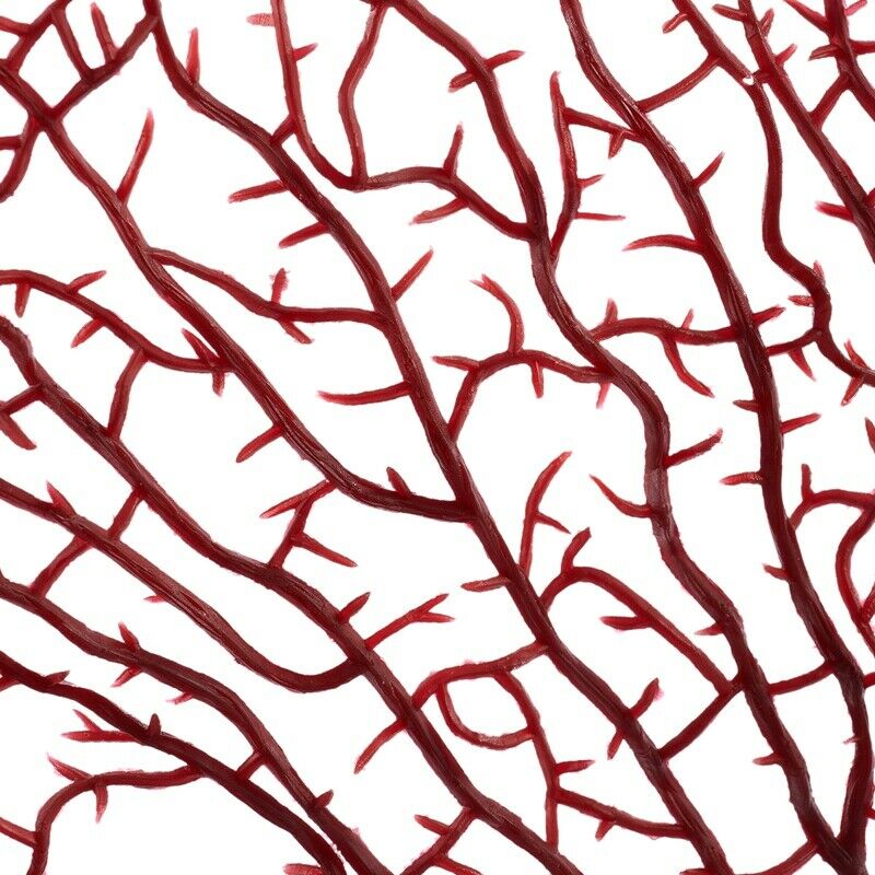 9" Height Red Plastic Coral Decoration for Aquarium Fish Tank V6A9