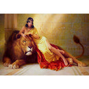 5D Diamond Painting DIY Girl Lion Embroidery Cross Stitch Home Art Decor