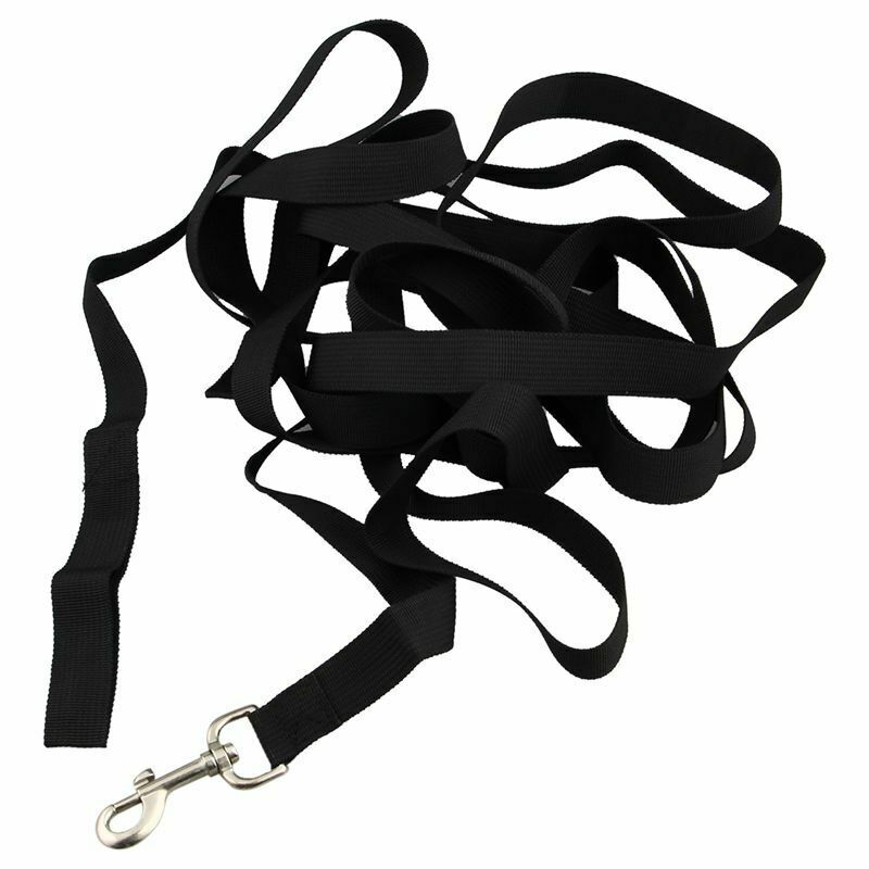6m Long Dog Pet Puppy Rope Training Lead Leash Obedience Recall Chain black