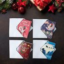 4Pcs DIY Christmas Card Embroidery 5D Rhinestones Painting Greeting Card