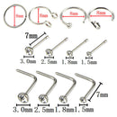 12Pcs Crystal Surgical Steel Screw Nose Studs Ring Hoop Body Piercing Jewelry-OZ