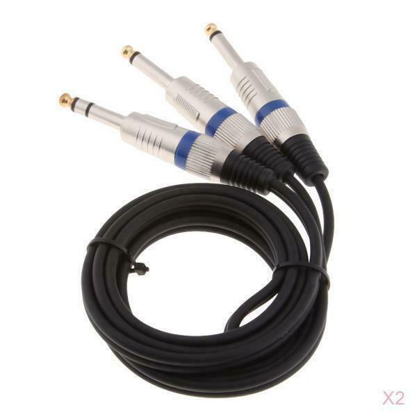 2Pieces 1/4 Inch TRS Stereo To Dual 1/4 Inch TS Mono Y-Splitter Cable
