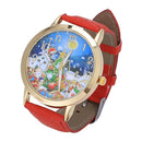 Christmas Pattern Analog Quartz Vogue Watches Leather Analog Quartz Wristwa