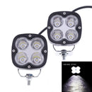 2Pcs 3inch 40W 4LED Work Light Bar Spot Beam Driving Off Road SUV ATV 7000KB Hn