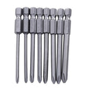 8pcs 75mm Magnetic Long Hex Cross Head Screwdriver Bits Electric Screwdrive