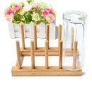 Dish Rack Pots Wooden Plate Stand Wood Kitchen Cup Display Drainer Holder N