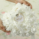 Personalized Wedding Rose HeartShaped Ring Box Bearer Holder Pillow Cushion S6B4