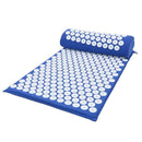 Acupressure Massager Cushion Pain Relieve Yoga Mat+Pillow (Blue w/o Bag) A