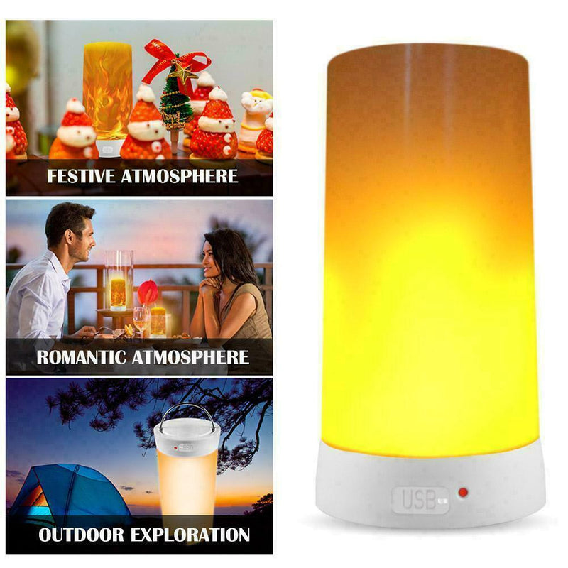 LED Flame Effect Simulated Nature Fire Light Bulb E27 Decoration Hot Lamp N0U1