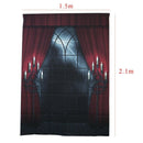 Photography Backdrop Indoor 150x200cm Halloween Background Red Curtain Stud F9X8