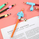 Kids Writing Pencil Holder Rubber Children Pen Aid Grip Tools Set (White) A