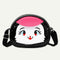 Cartoon Print Bag Girl Kids Sequins Shoulder Messenger Leather Bags (Black) A