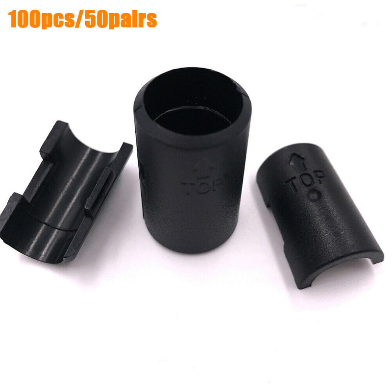 50pairs Sleeve Wire Shelving Clip Split 1 Inch Shelf Lock Home Fixed Bamboo Tube