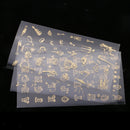 3pcs Scrapbook Diary Album Journal Stickers Gilding Peel Off Decals Crafts