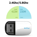 650Mbps USB 2.0 WiFi Dongle 2.4GHz+5.8GHz Wireless Bluetooth 4.2 Adapter