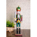 Exquisite Painted 30cm Classic Retro Wooden Nutcracker Soldier King Figures