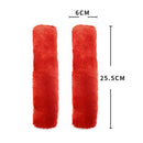 2pcs Car Seat Belt Cover Fluffy Safety Belt Shoulder Pad Protector (Red) A