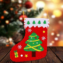 Fabric Random Xmas Sock Bag Kindergarten Handmade Pendant Home Party Decor Child