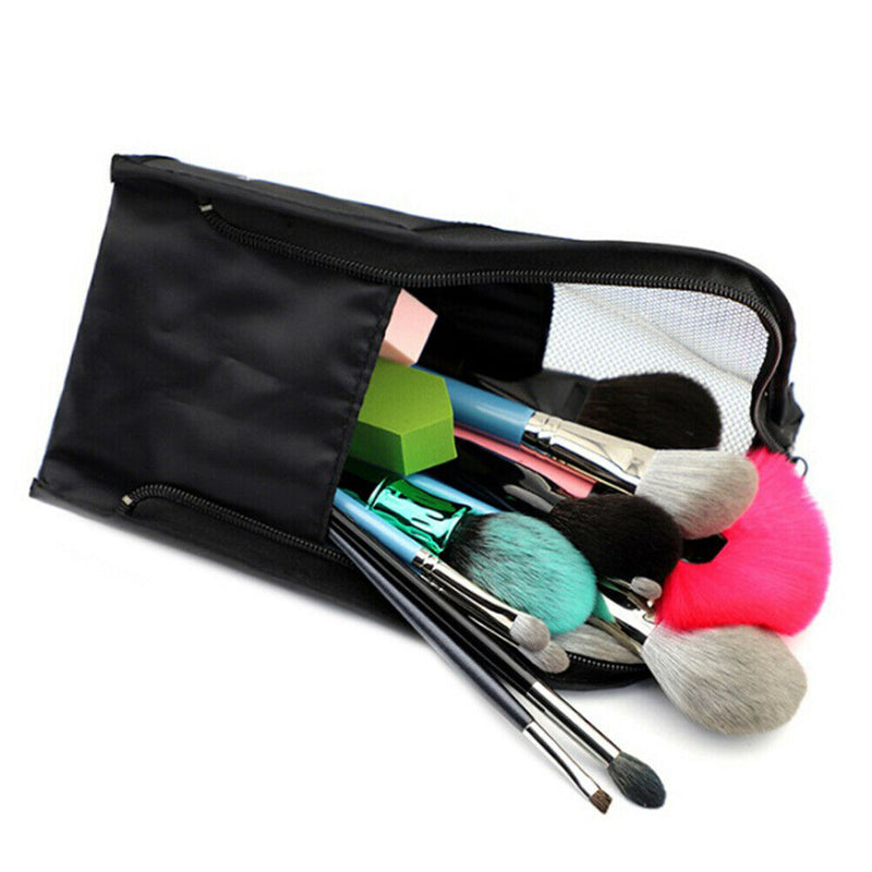 Zipper Black Travel Makeup Brush Bag Empty Organizer Pouch Pocket Holder Kit FT