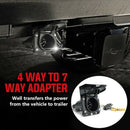 4-Way Flat To 7-Way Round Rv Vane Wiring Adapter Plug For Car Truck Trailer