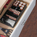 Battery Storage Organizer Holder with Tester - Battery Caddy Rack Case Box