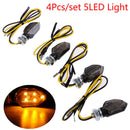 4x Mini Motorcycle Smoke Lens 5LED Turn Signal Blinker Indicator Lights Amber FT