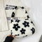Female Plush Soft Fluffy Handbag Flower Printed Shoulder Bag Street Travel Purse
