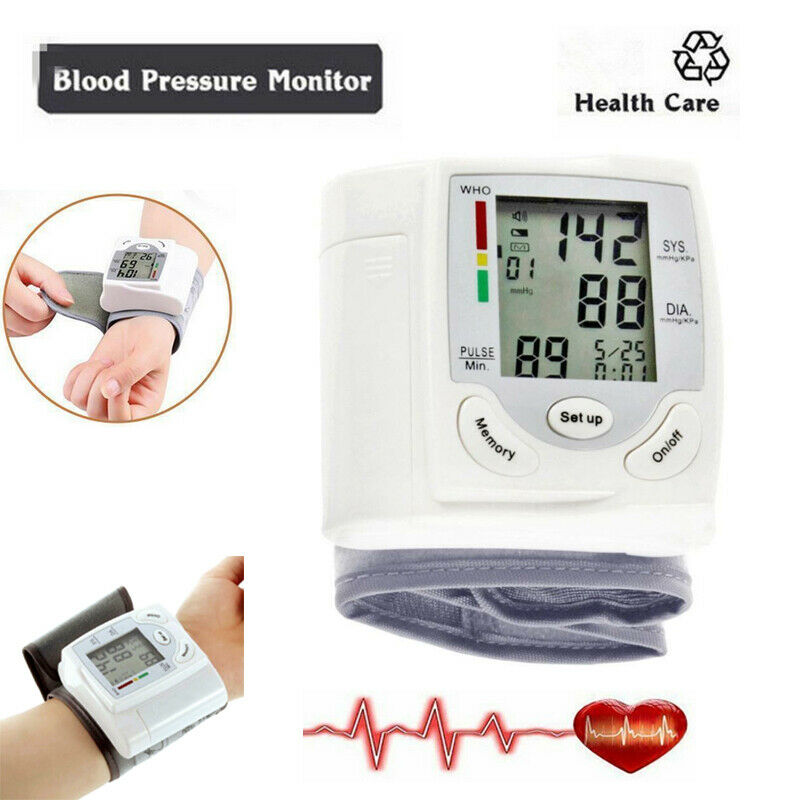Automatic Blood Pressure Monitor Wrist Watch Machine Digital LCD Gauge Tester