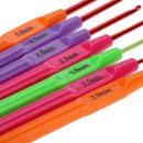 7pcs Multicolor Plastic Knitting Needles Crochet Hooks Kit With Ergonomic G X6O5
