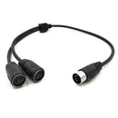 50cm 5 Pin MIDI DIN Y Splitter Cable Adapter 1 Male Plug to 2 Female Socket