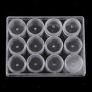 Clear Jewelry Bead Storage Box 12 Slots View Round Jars organizer containers