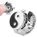 Women Dial Quartz Analog Finger Ring Watch Elastic Gift Creative Fashion Steel