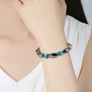 Fashion Black Gallstone Elastic String Beads Simple Health Chain Bracelet