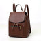 Leather Women Casual School Bags Shoulder Handbag Travel Backpacks (Brown)